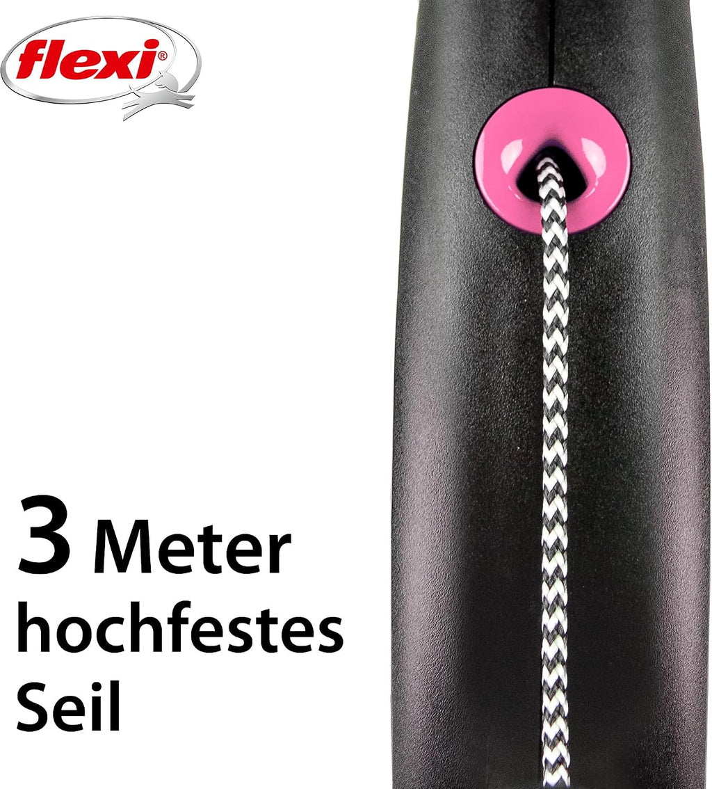 flexi Black Design S Roll-Leine 5 m schwarz/blau Hund bis 3m-5m