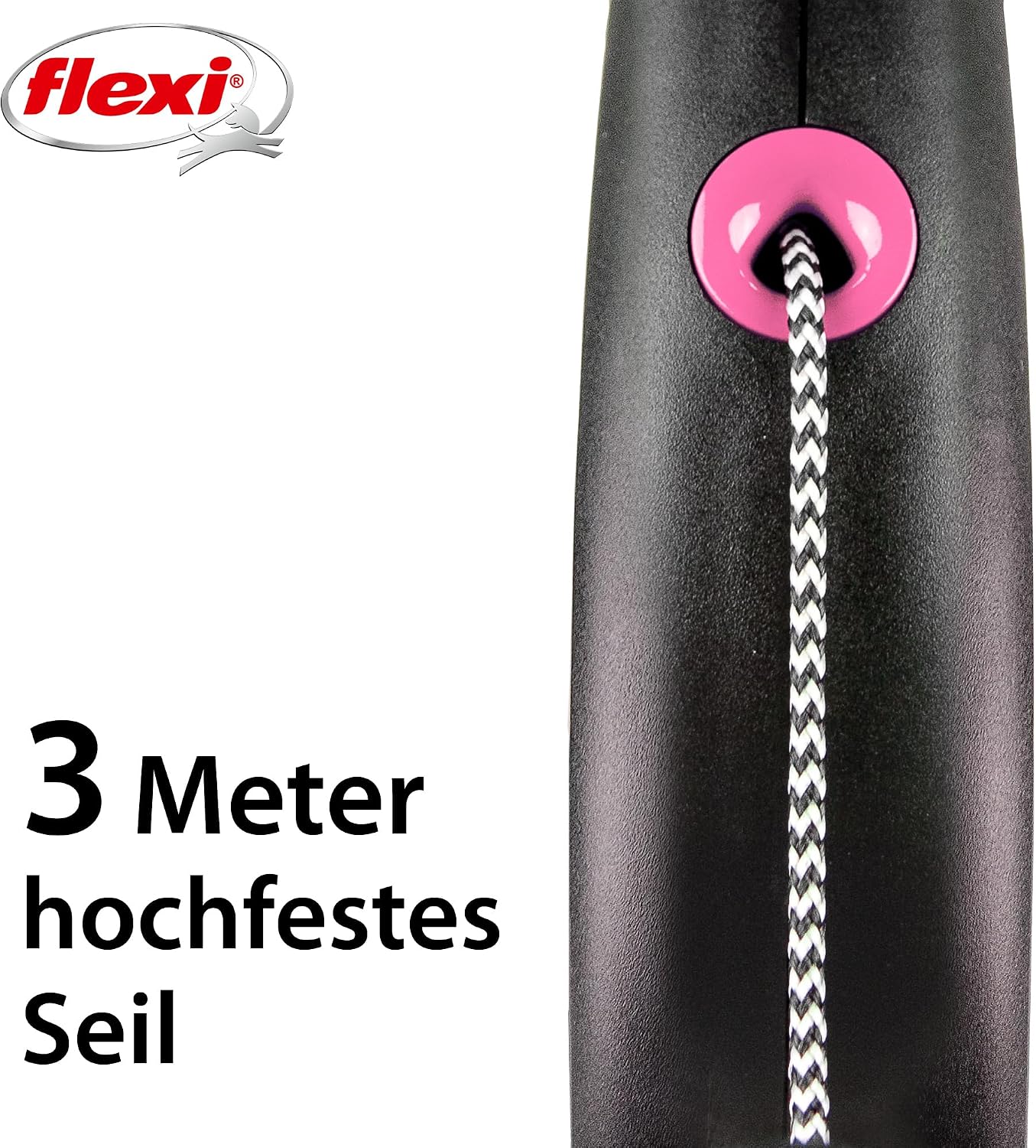 flexi Black Design S Roll-Leine 5 m schwarz/blau Hund bis 3m-5m