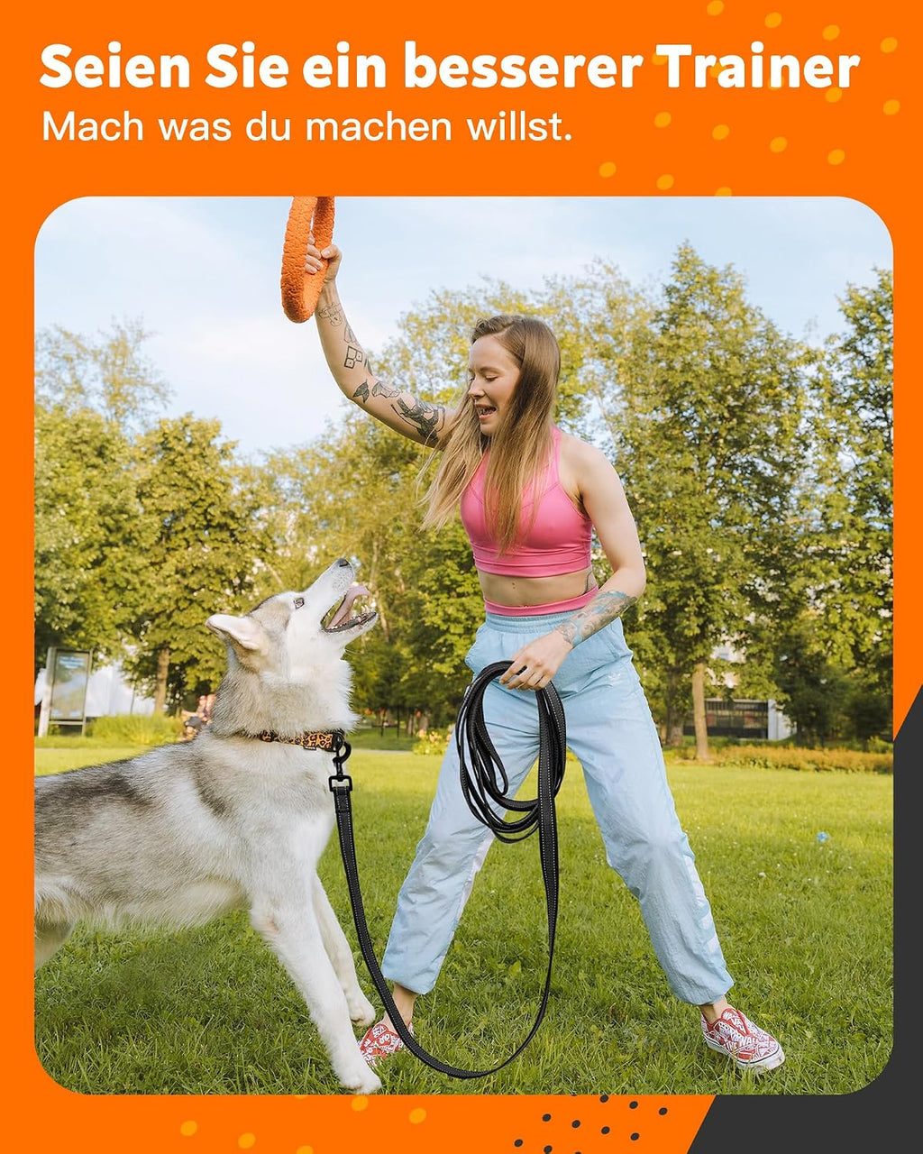 Toozey Hundeschleppleine wasserdicht 5m-20m Handschlaufe Karabiner Neon Gelb