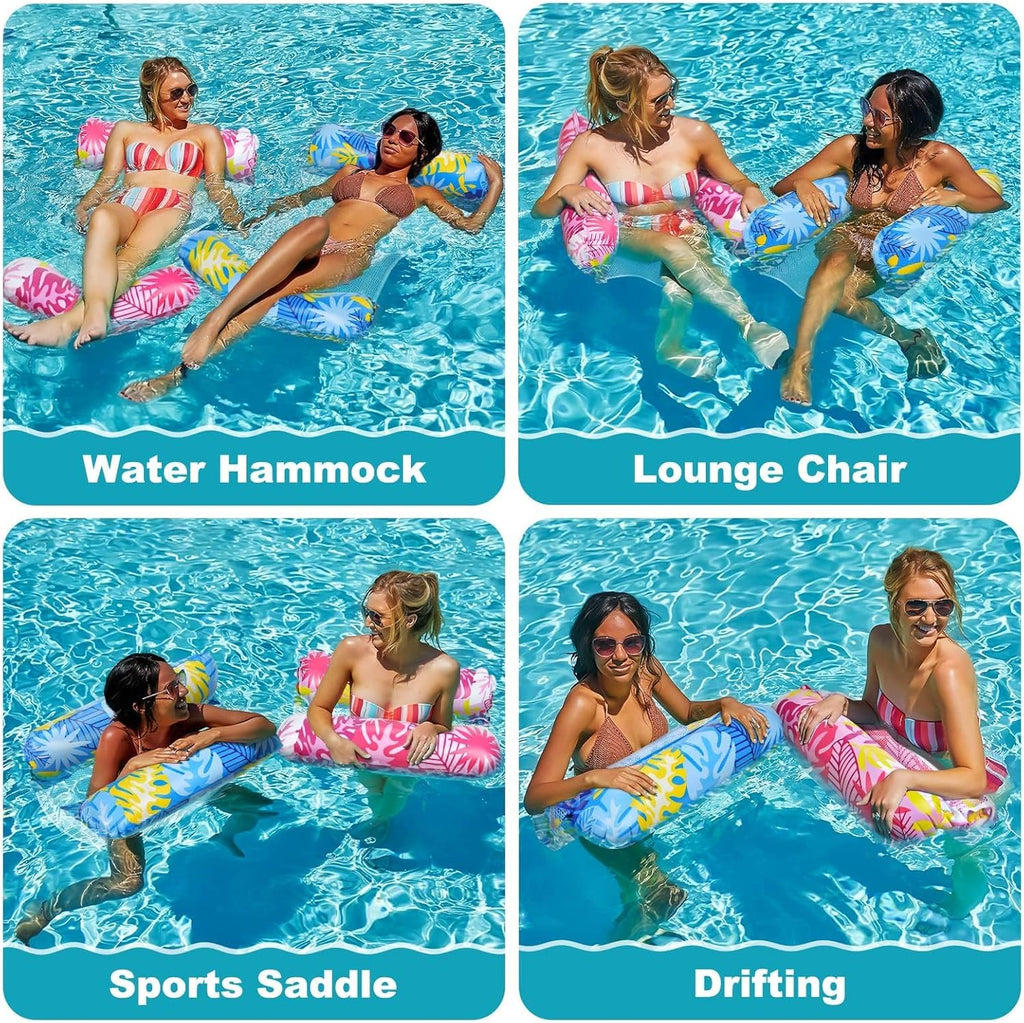 Elidepe XL Pool Luftmatratze 2er Set Wassersessel Wasserhaengematte 4-in-1