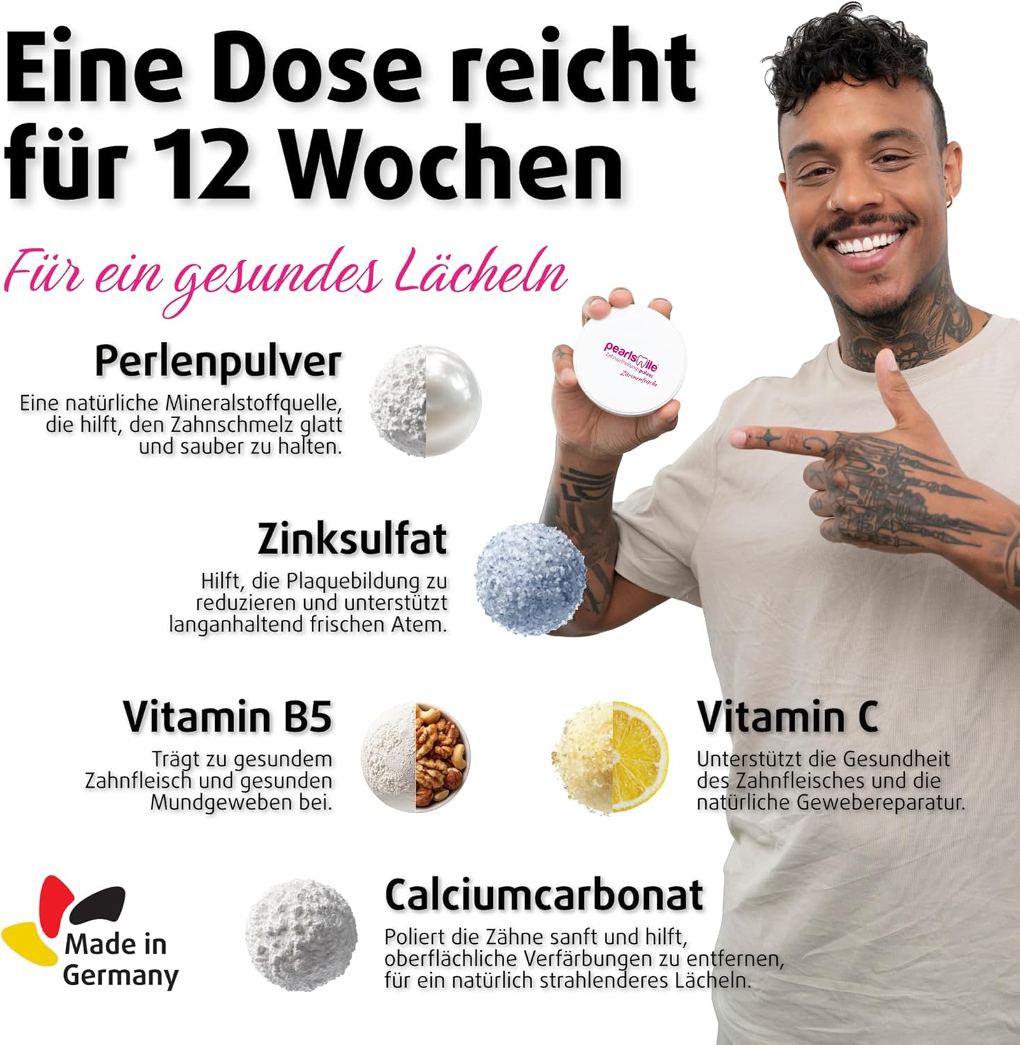 Zahnaufhellung Pulver Zahnpulver Bleaching fuer weisse Zaehne