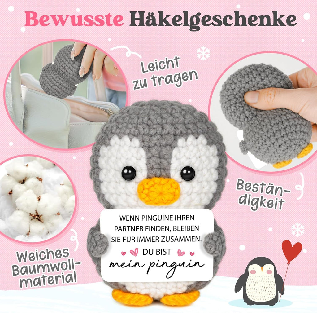 Mini Pinguin Pocket Hug Kuscheltier 'Ich liebe dich' Geschenk Paare