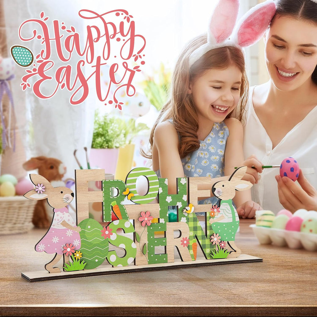 Holz Osterhase Deko Aufsteller 2er Set Osterdeko Hase Figur