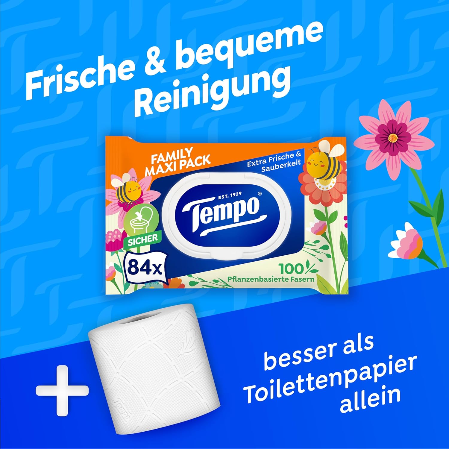 Feuchtes Toilettentuch Maxi Pack 8x84 Tuecher Vorteilspack (672 Stueck)
