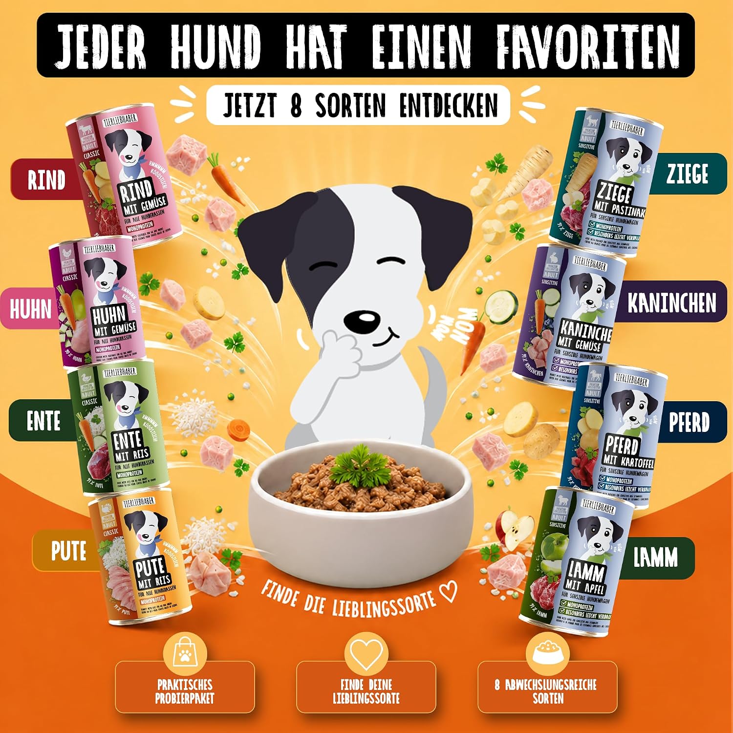 Tierliebhaber Hundefutter Nass Dose Pute mit Reis 91% Fleisch