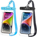 Rynapac wasserdichte Handytasche IPX8 bis 7" 2er Set Schwarz+Gruen fuer iPhone 16/