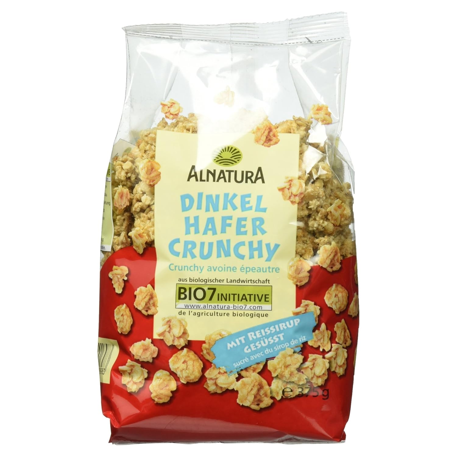 Dinkel Hafer Crunchy Knuspermuesli Fruehstueck verschiedene Sorten