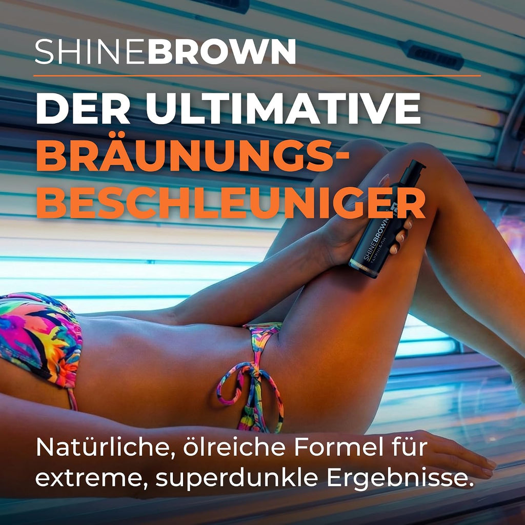 BYROKKO Shine Brown Braeunungsoel 150 ml fuer Sonne & Solarium mit Kokos Walnuss Ha
