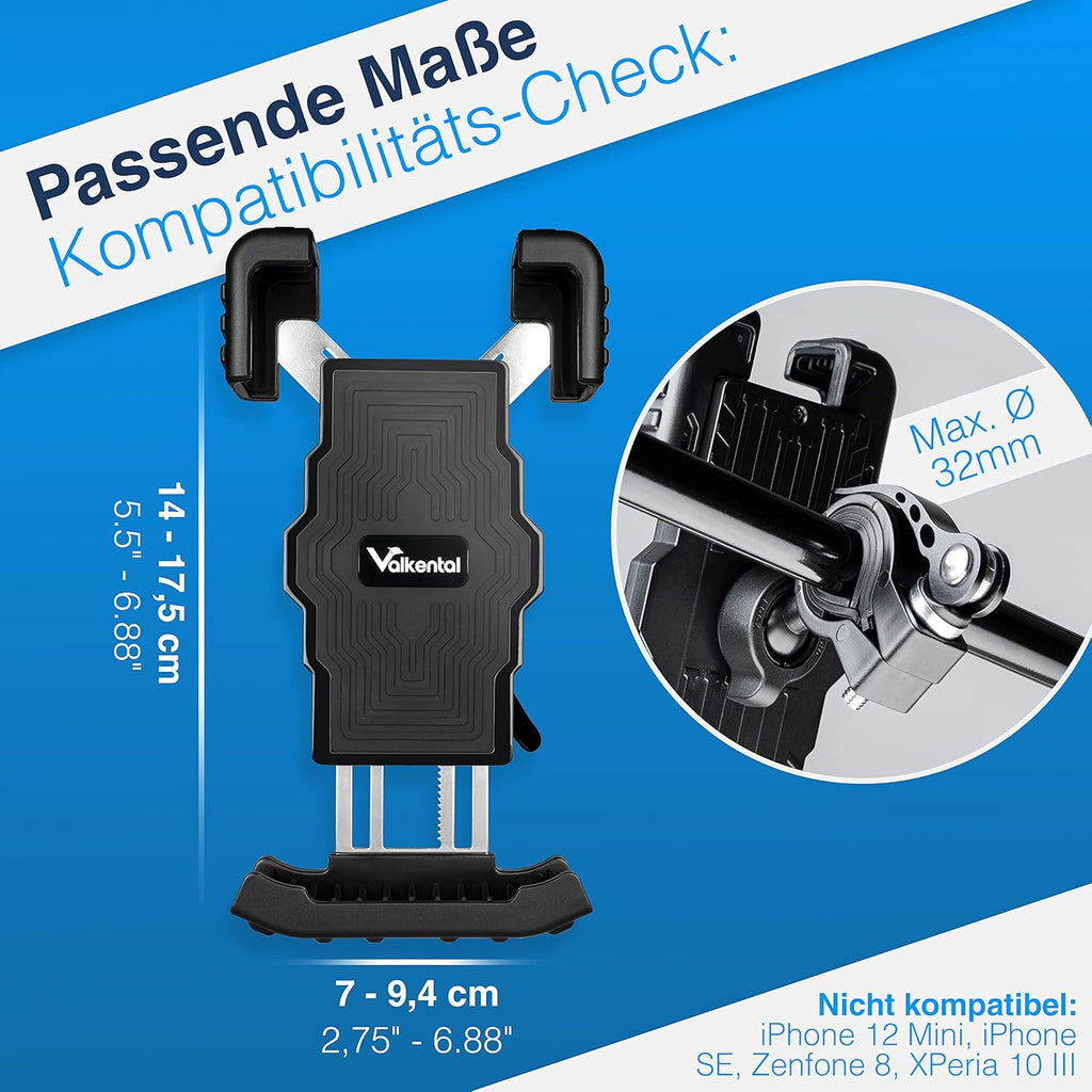 Handyhalterung Fahrrad 360° Drehbar Klicksystem Universal fuer Smartphone