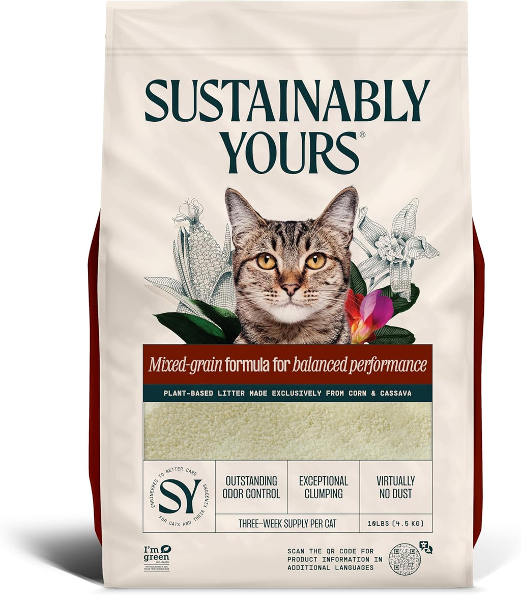 Sustainably Yours Katzenstreu verschiedene Sorten mit Mischkornformel
