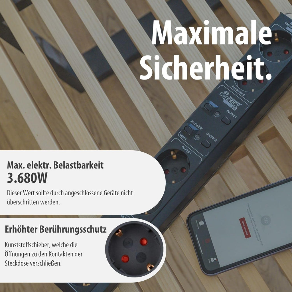 Brennenstuhl Eco-Line Steckdosenleiste 6-fach mit Schalter, 1,5m Kabel