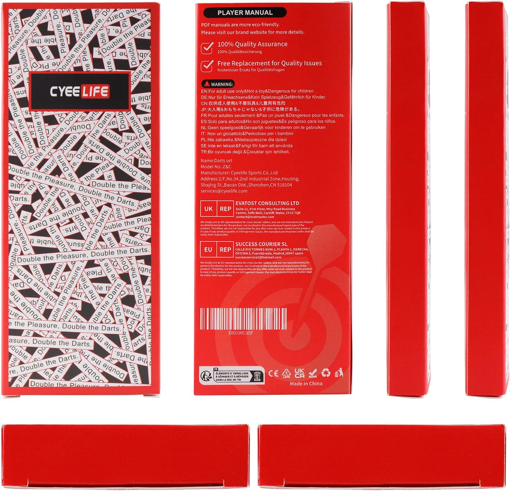 Cyeelife Steeldarts Set 18 g Metallspitze Profi Dartpfeile Anfaenger