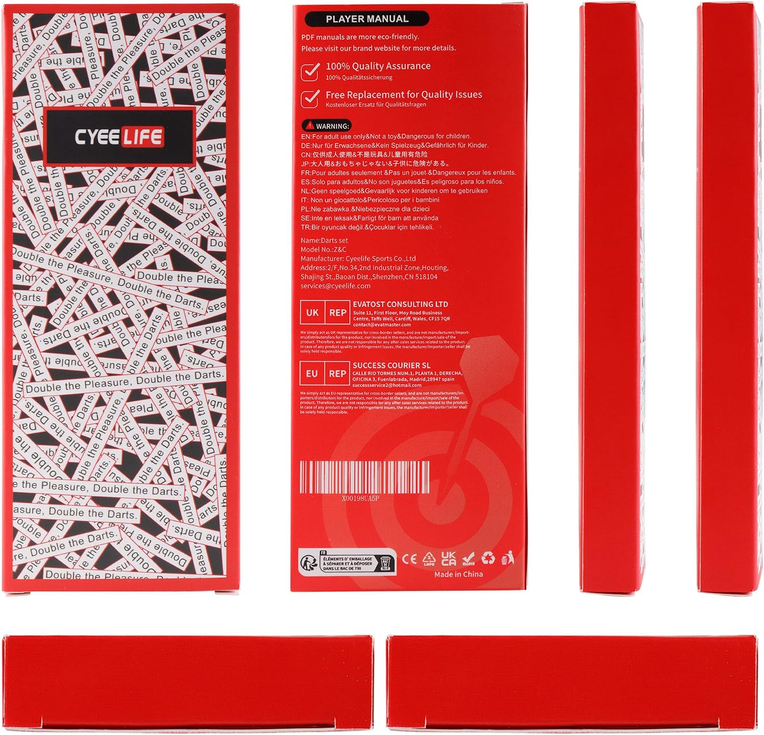 Cyeelife Steeldarts Set 18 g Metallspitze Profi Dartpfeile Anfaenger