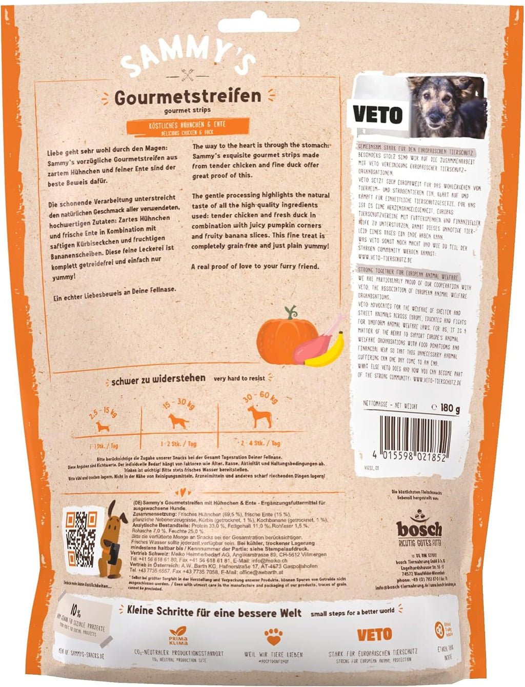 Sammy´s Wuerstchen Wasserbueffel Hundesnack getreidefrei verschiedene So