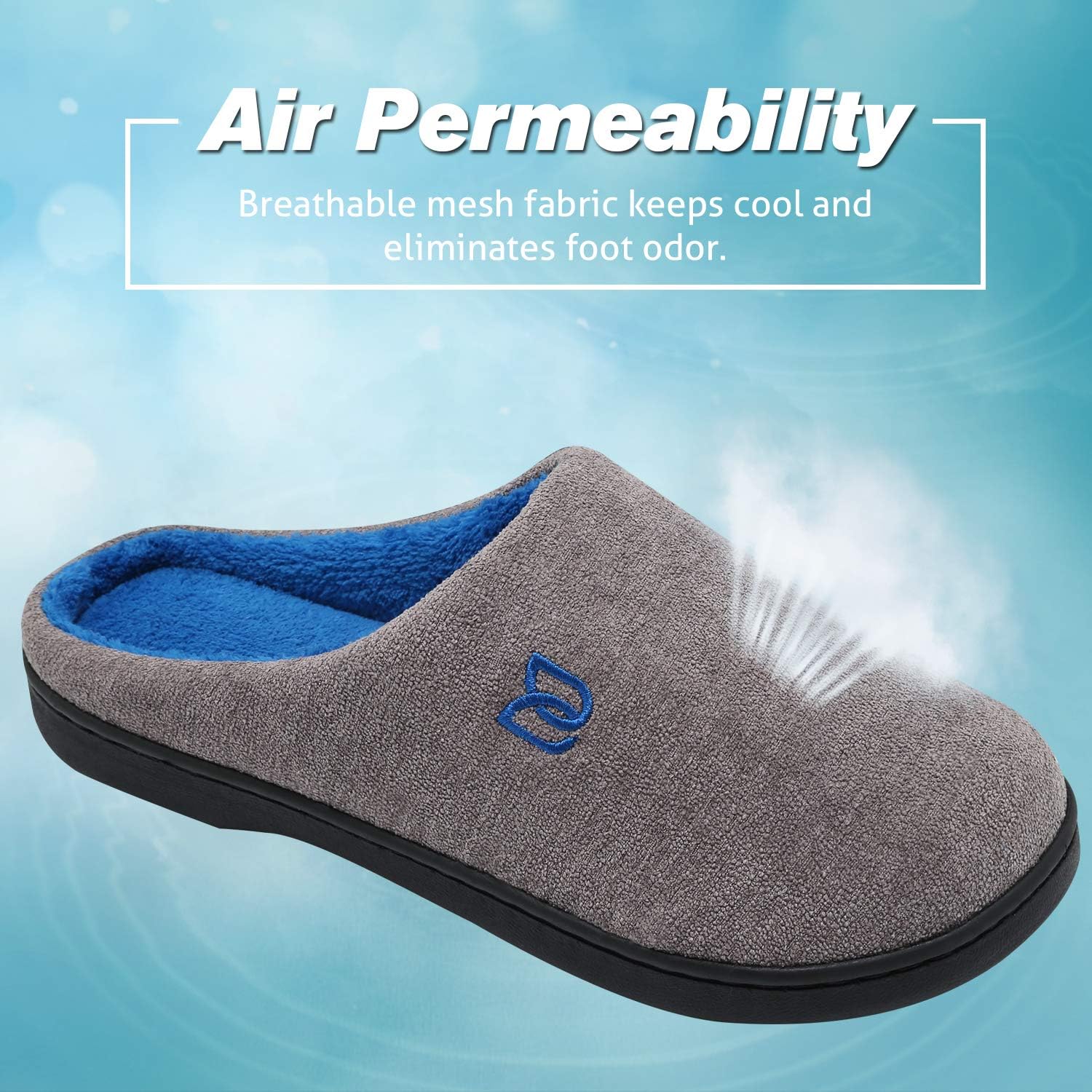 Watelves Hausschuhe mit Memory-Schaum Damen Herren Baumwolle warm