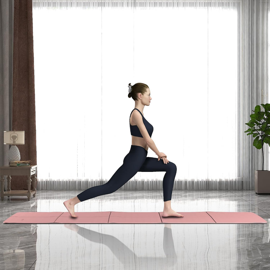 Faltbare Yogamatte 6 mm dick, zweifarbig, mit Tragetasche, fuer Unterwegs