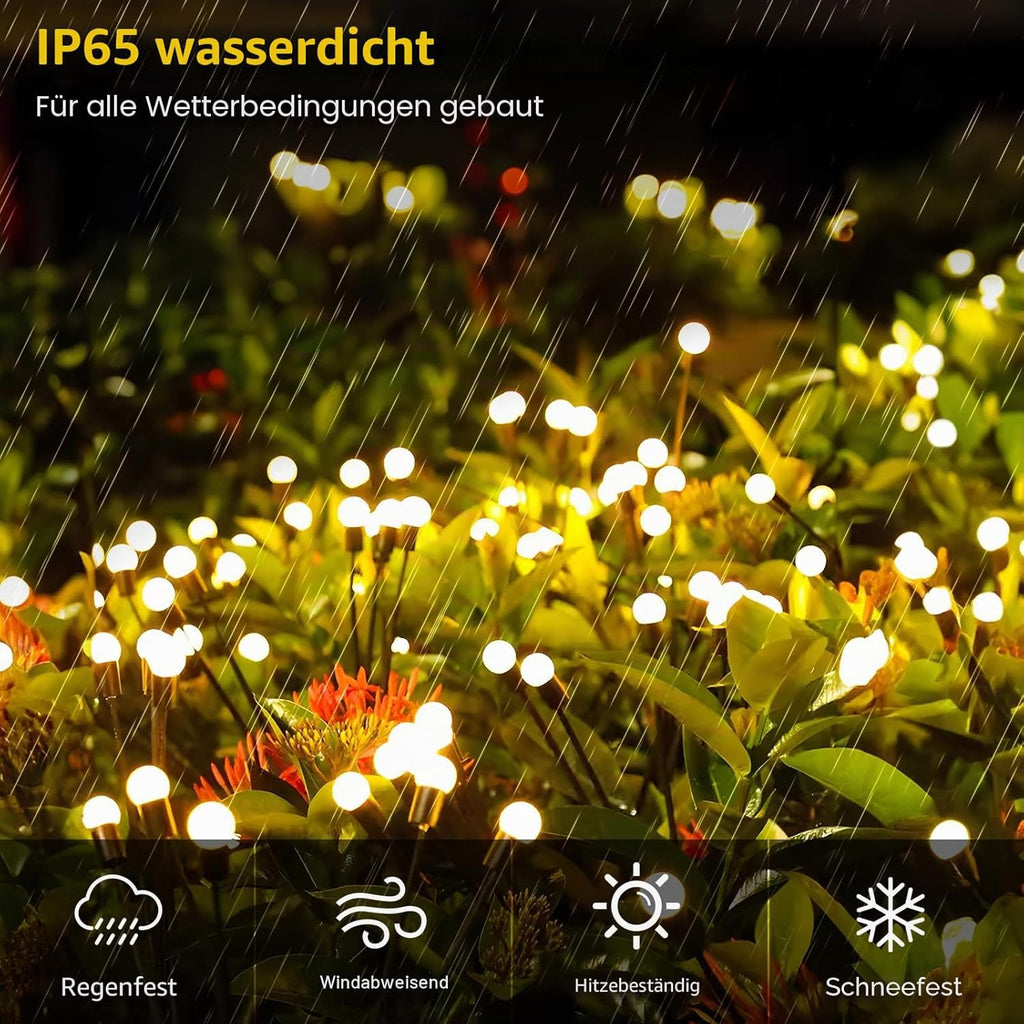 6er Set Solarlampen Garten 10 LED warmweiss IP65 Solar Wegbeleuchtung