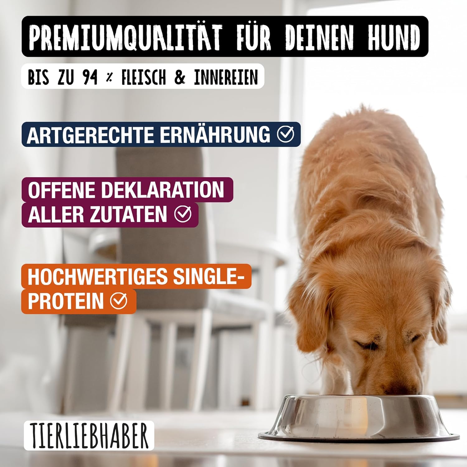 TIERLIEBHABER Hundenassfutter Dose 91% Fleischanteil 8 Sorten Packung