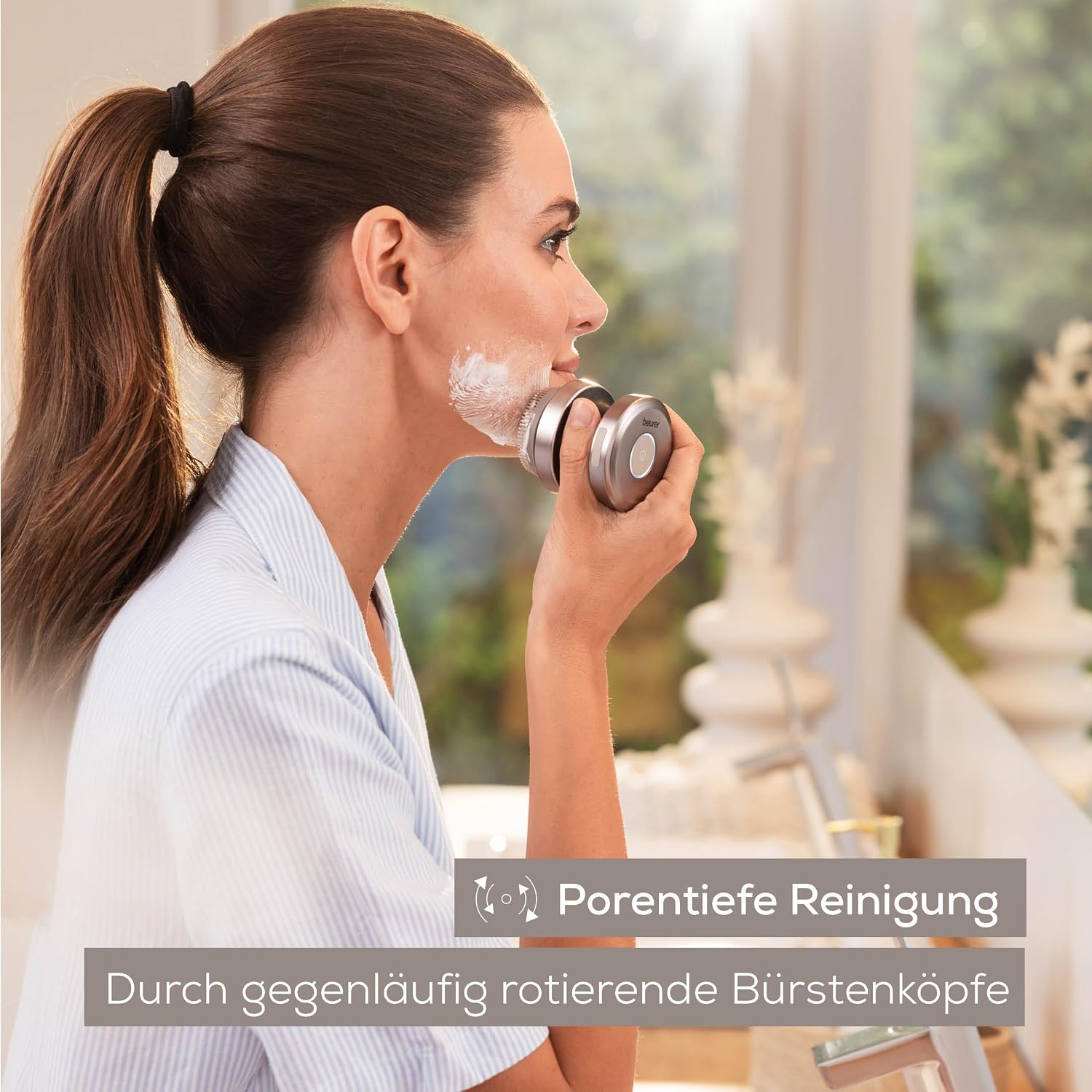 Beurer FC 45 Gesichtsreinigungsbuerste wasserdicht 2 Stufen Weiss
