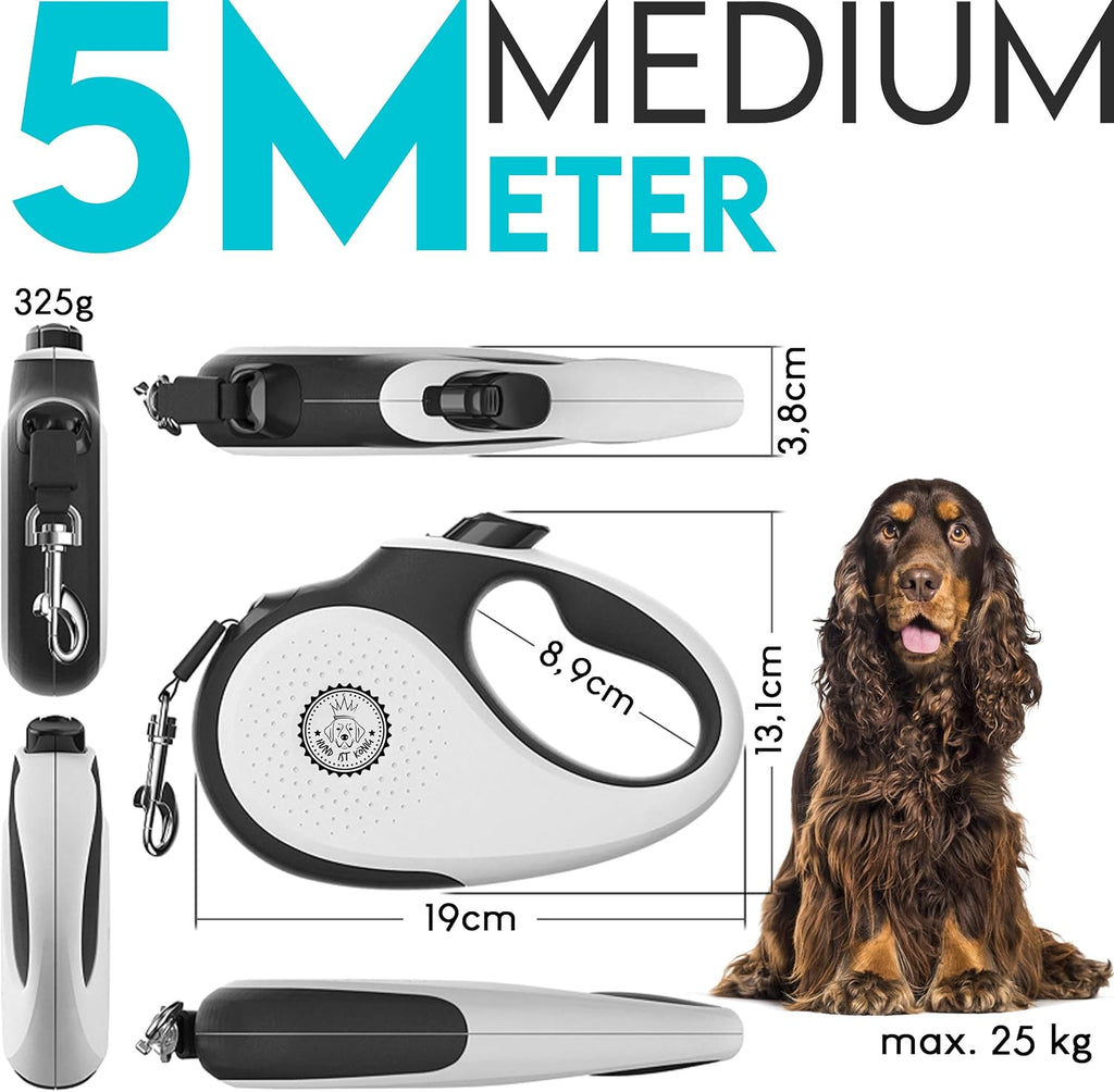 HUND IST KOeNIG ausziehbare Hundeleine 5m-8m bis robuster Griff
