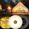 RISEMART Solar Lichterkette 10 m aufrollbar wasserdicht 5 Modi fuer Camping Hof