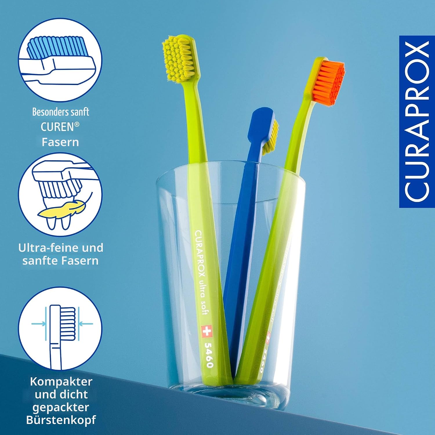 Curaprox CS 5460 Ultraweiche Zahnbuerste 3er Pack fuer Erwachsene