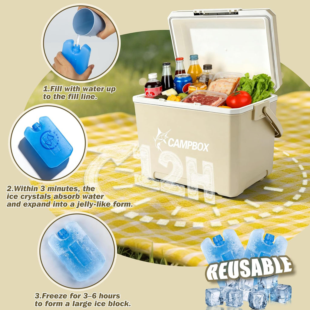 JONRRYIN Kuehlbox - passive Thermobox mit 2 Kuehlakkus, bis 12 Std.