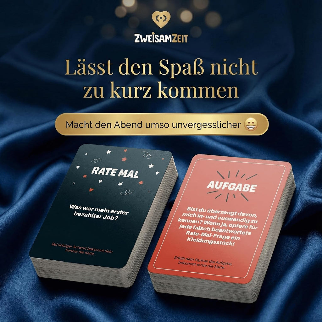 Zweisamzeit Kartenspiel fuer Paare mit Aufgaben und Fragen Valentinstag