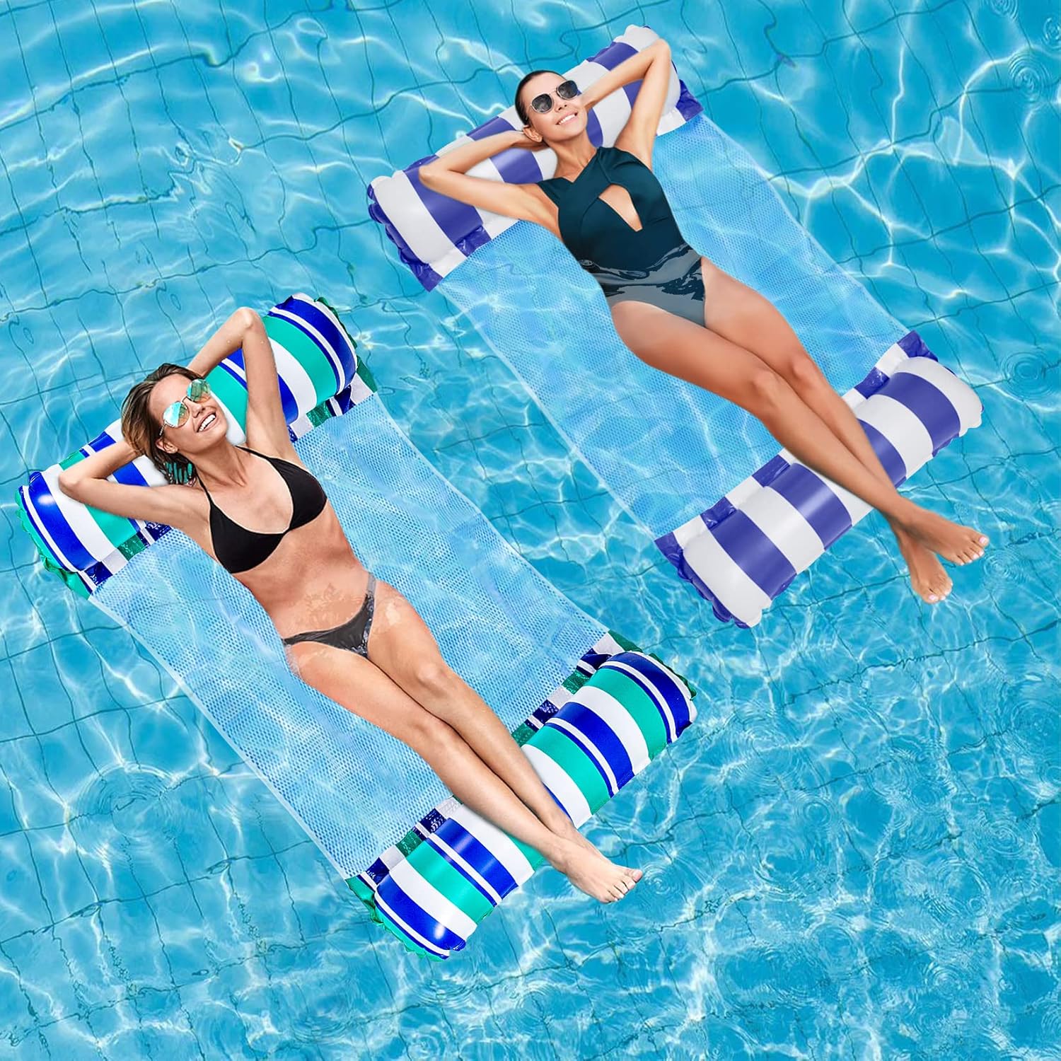 Idota Wasserhaengematte XL 4-in-1 mit Netz, aufblasbar, 2 Stueck