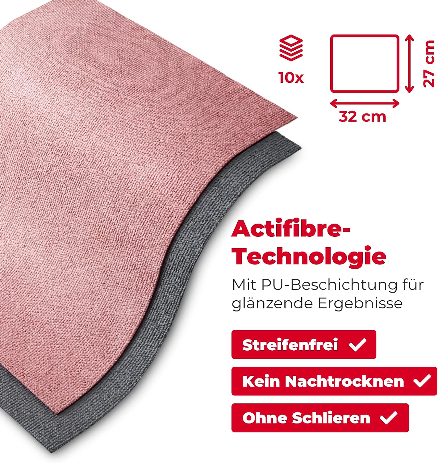 Vileda Actifibre Soft Mikrofasertuch 32cm Reinigung 2er Set