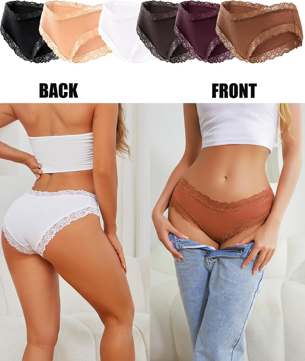 Damen Slip Brazilian atmungsaktiv Baumwolle 6er Pack S-XL