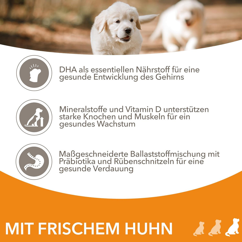 Welpenfutter Trockenfutter Huhn fuer kleine und mittlere Rassen
