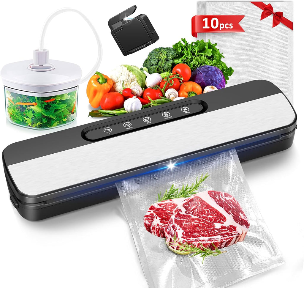 Vakuumiergeraet 7-in-1 145 W fuer Dauerbetrieb, Vakuumierer Lebensmittel