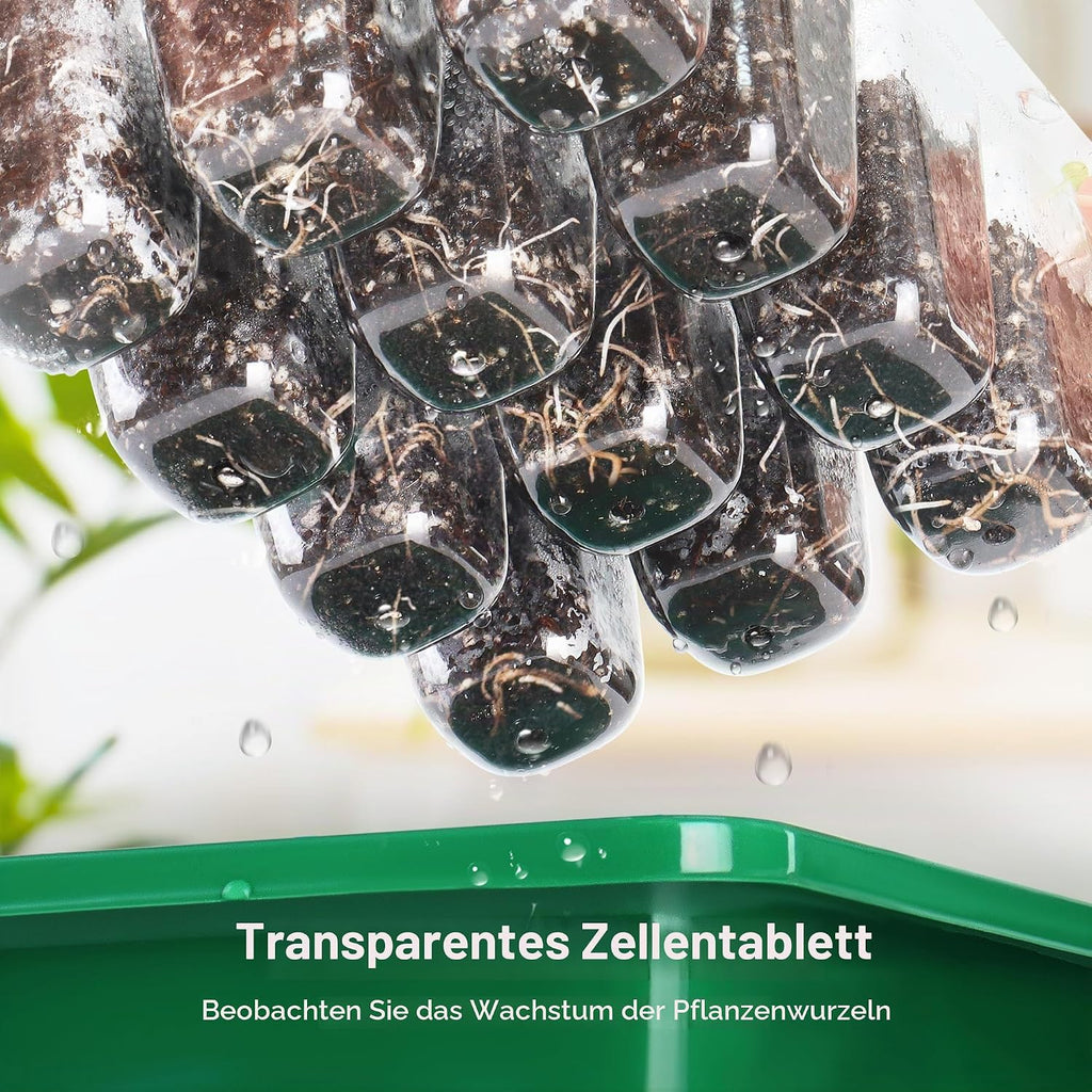 Zimmergewaechshaus 120 Zellen Anzuchtset 10er Set Mini Gewaechshaus Gruen