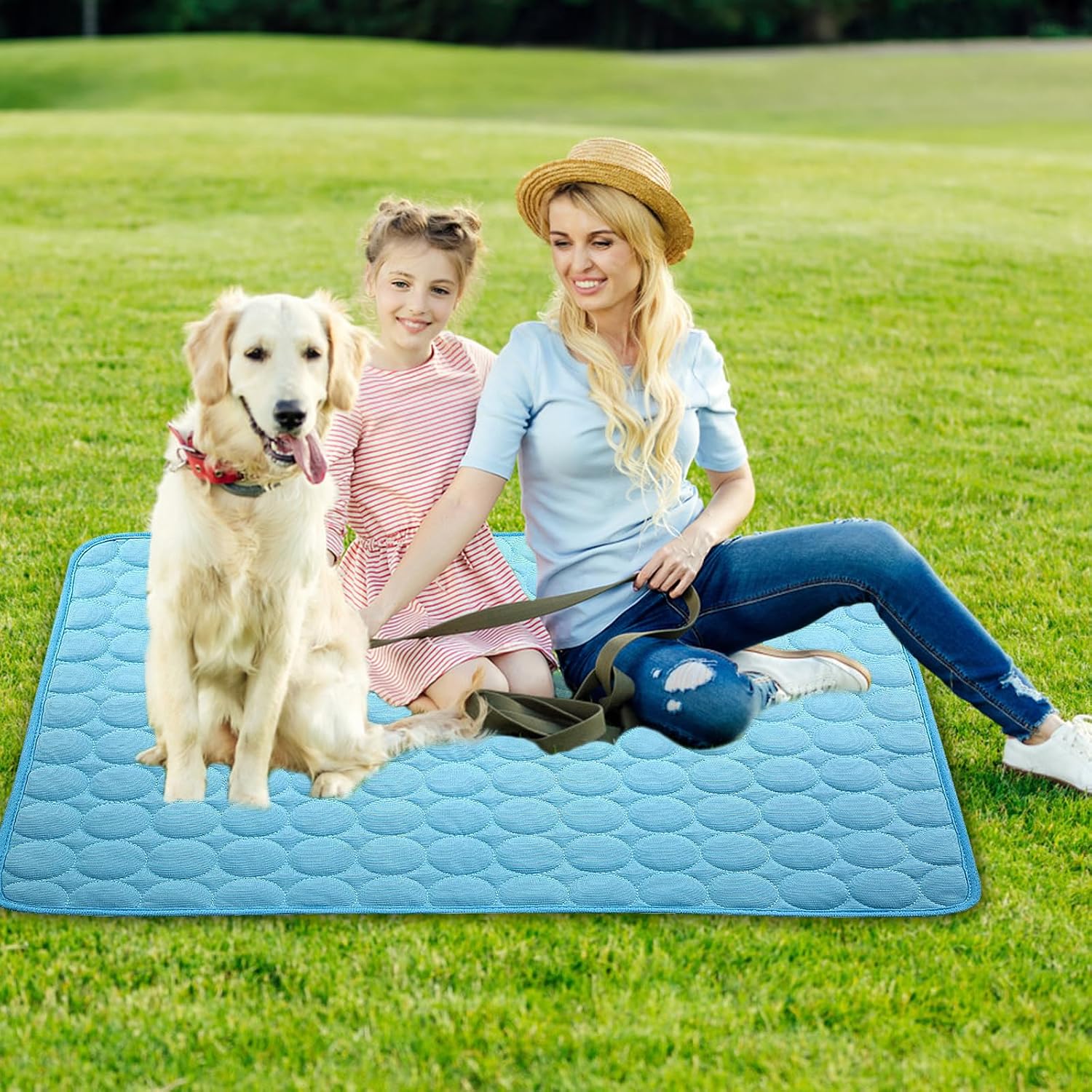 Kuehlmatte fuer Hunde und Katzen - Matte kuehlend fuer Innen, Aussen, Transport