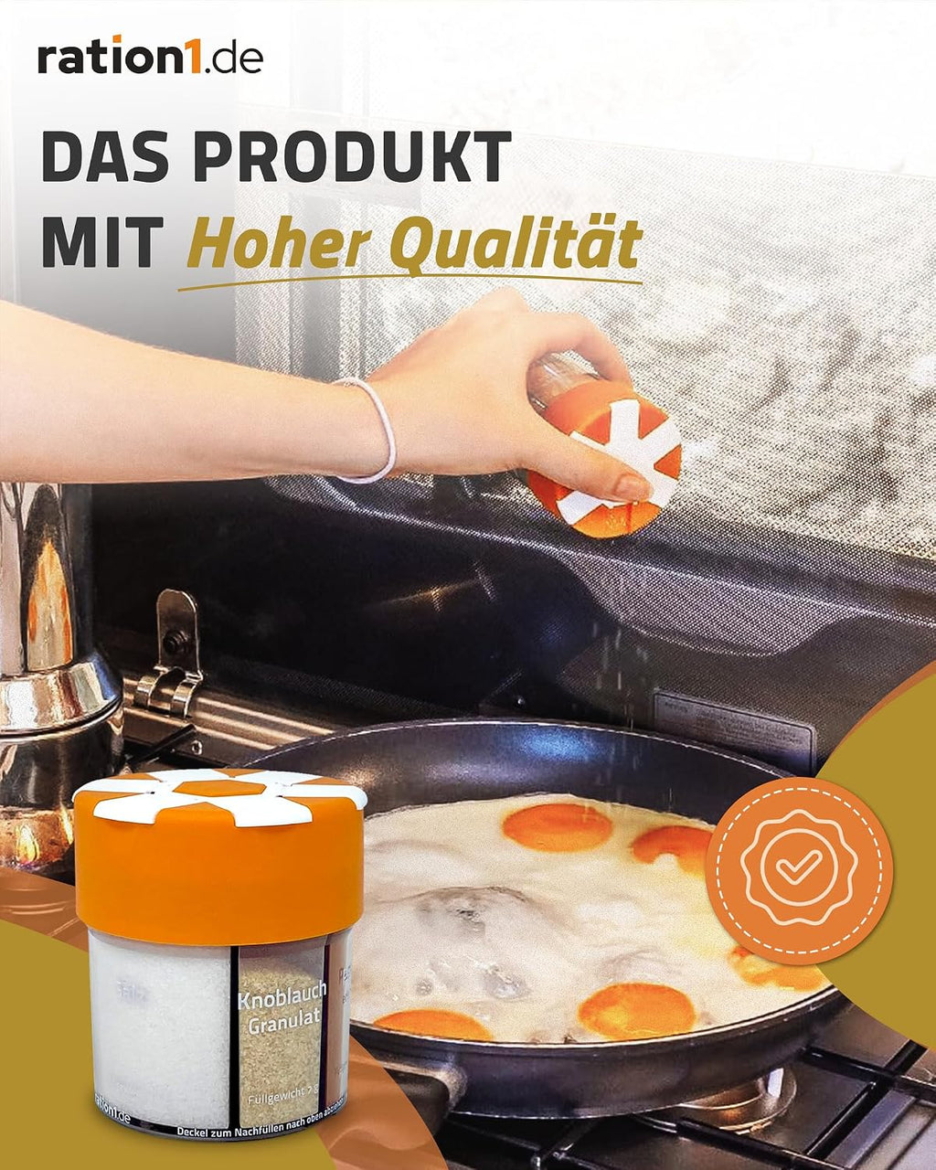 ration1 Gewuerzstreuer 6-in-1 Set XXL fuer Camping Wandern Gewuerz-Organizer