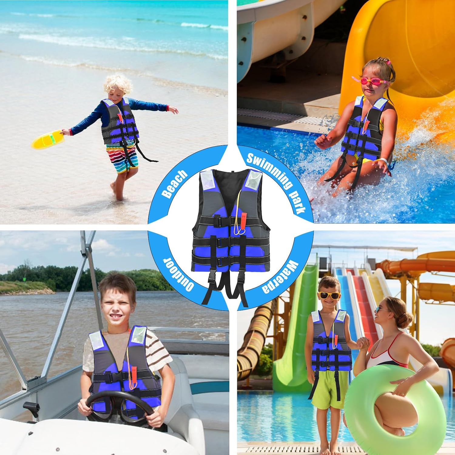 Schwimmweste Kinder mit verstellbaren Sicherheitsgurten, Schwimmhilfe