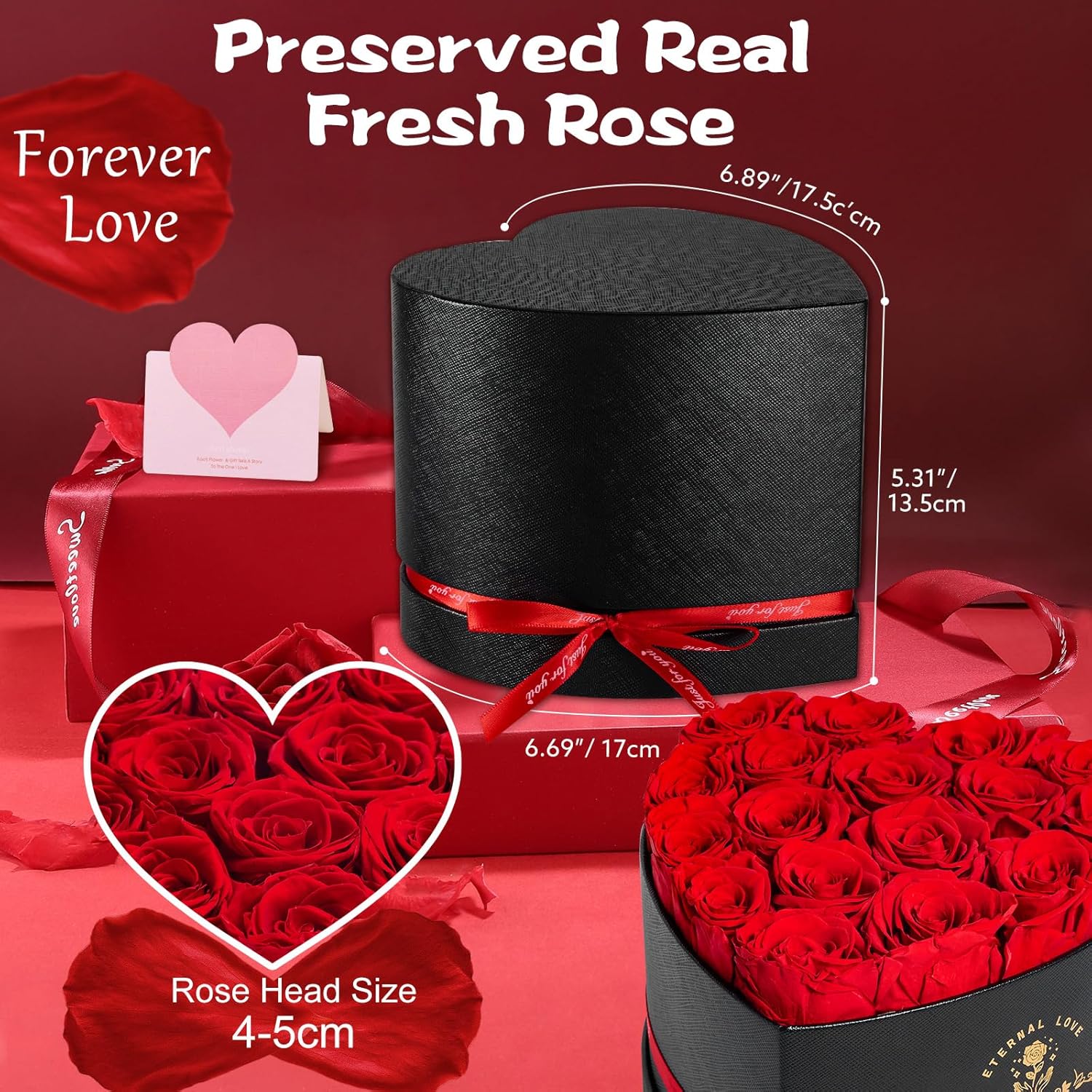 17 Infinity Rosen Valentinstag Geschenk fuer Frauen - ewige rote Rosen