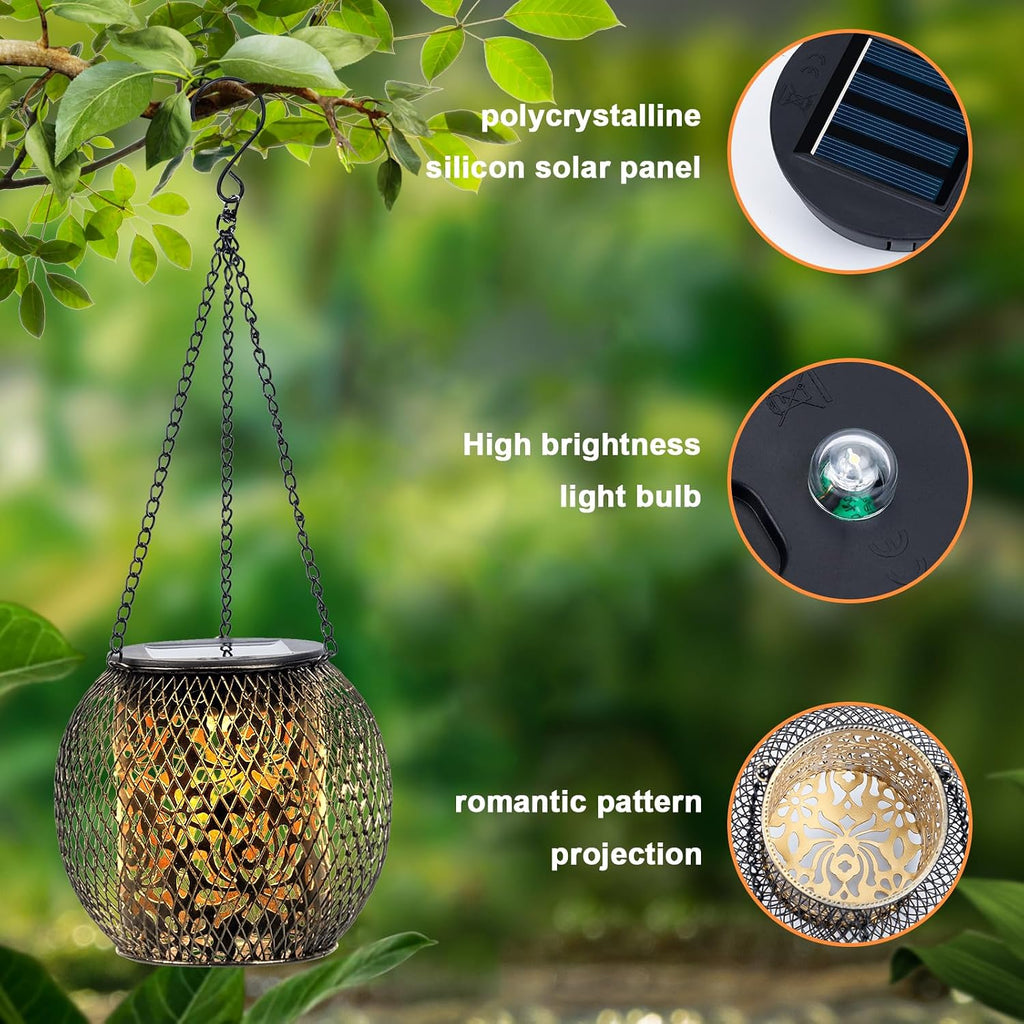 Solarlaterne Metall haengend IP65 wasserdicht Garten Balkon Deko (2)