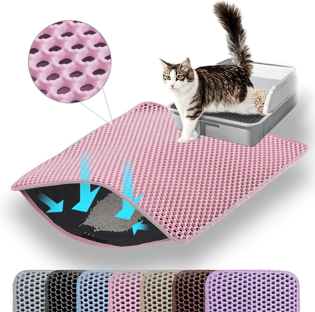 Katzenklo Matte 60×45 cm doppelschichtig wasserdicht Bienenwaben Blau