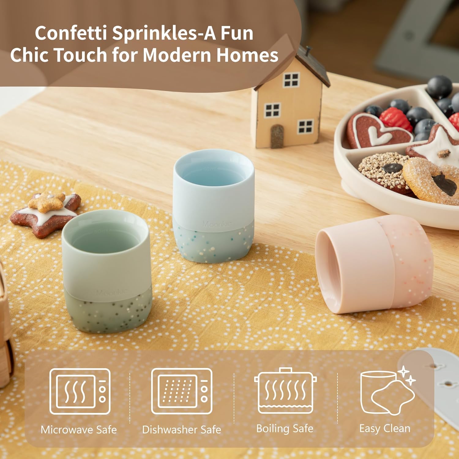 Moonkie Baby Trinklernbecher Silikon Schnabeltasse BPA-frei ab 4 Monate
