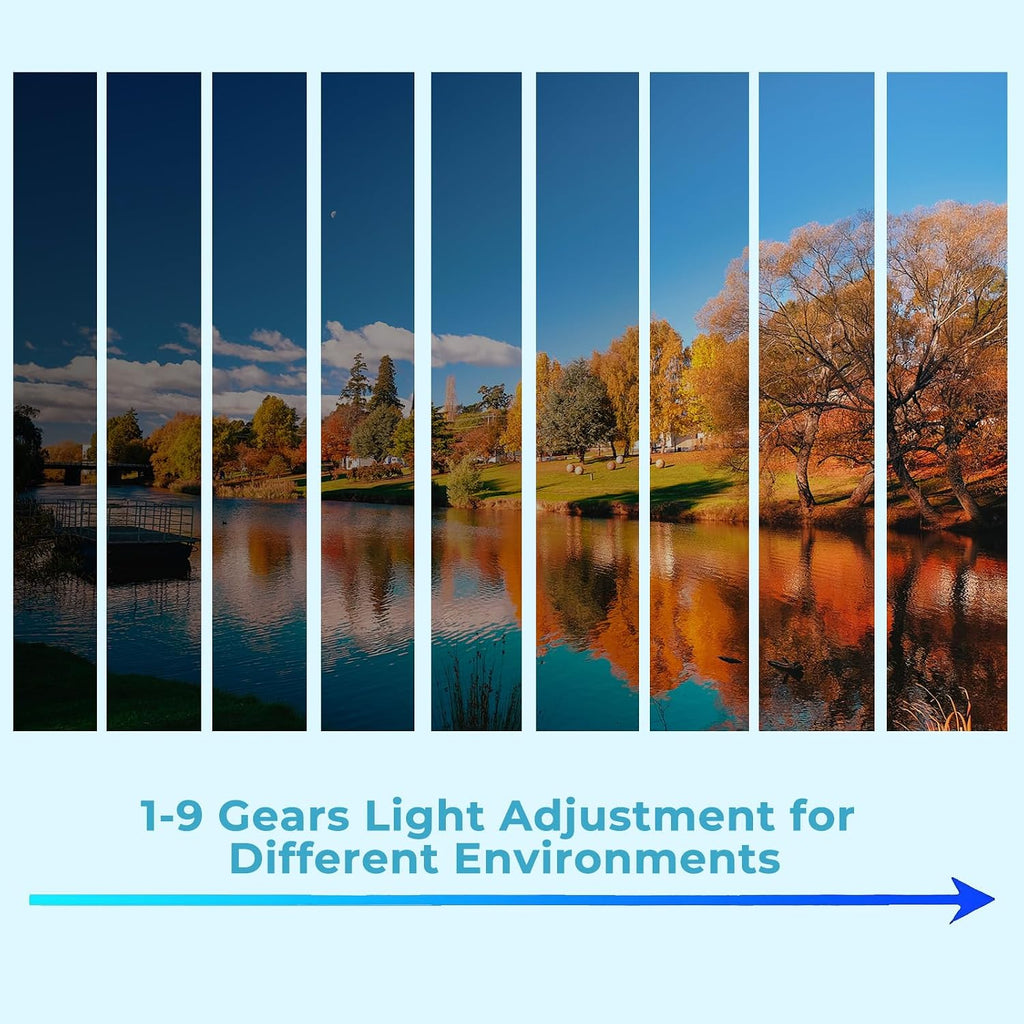 Faltbare runde Sonnenbrille mit 9-stufigem ND-Filter UV400 TAC Glaeser Metallrahm