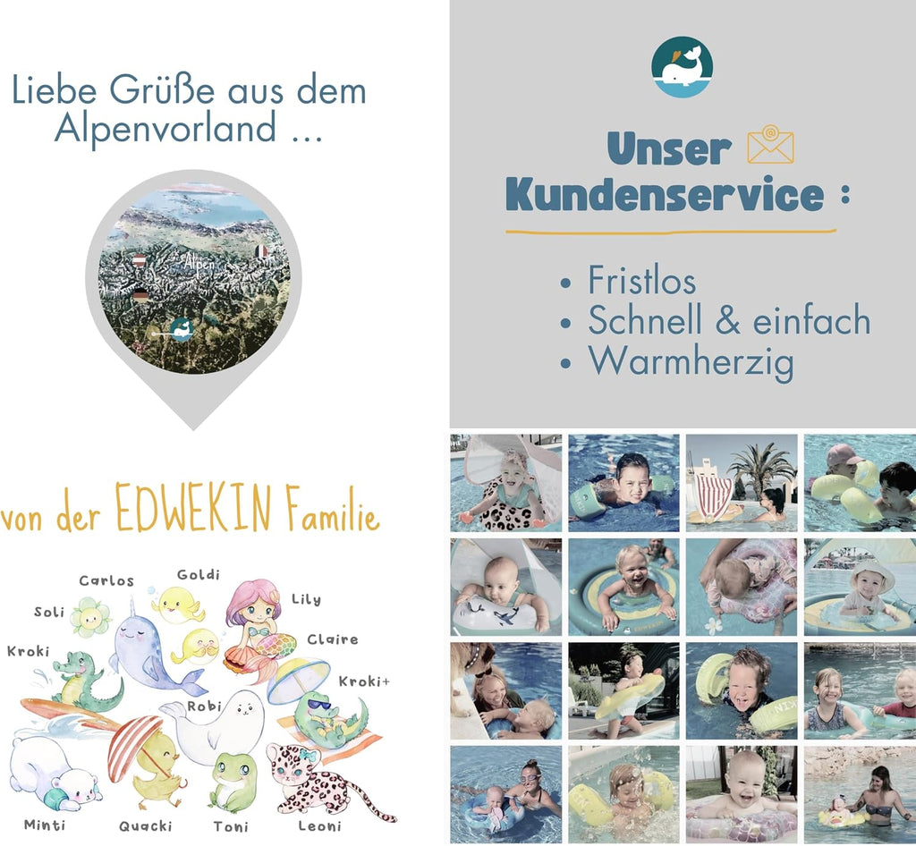 EDWEKIN Schwimmfluegel Kinder 1-6 Jahre TUeV/GS BPA-frei Groesse