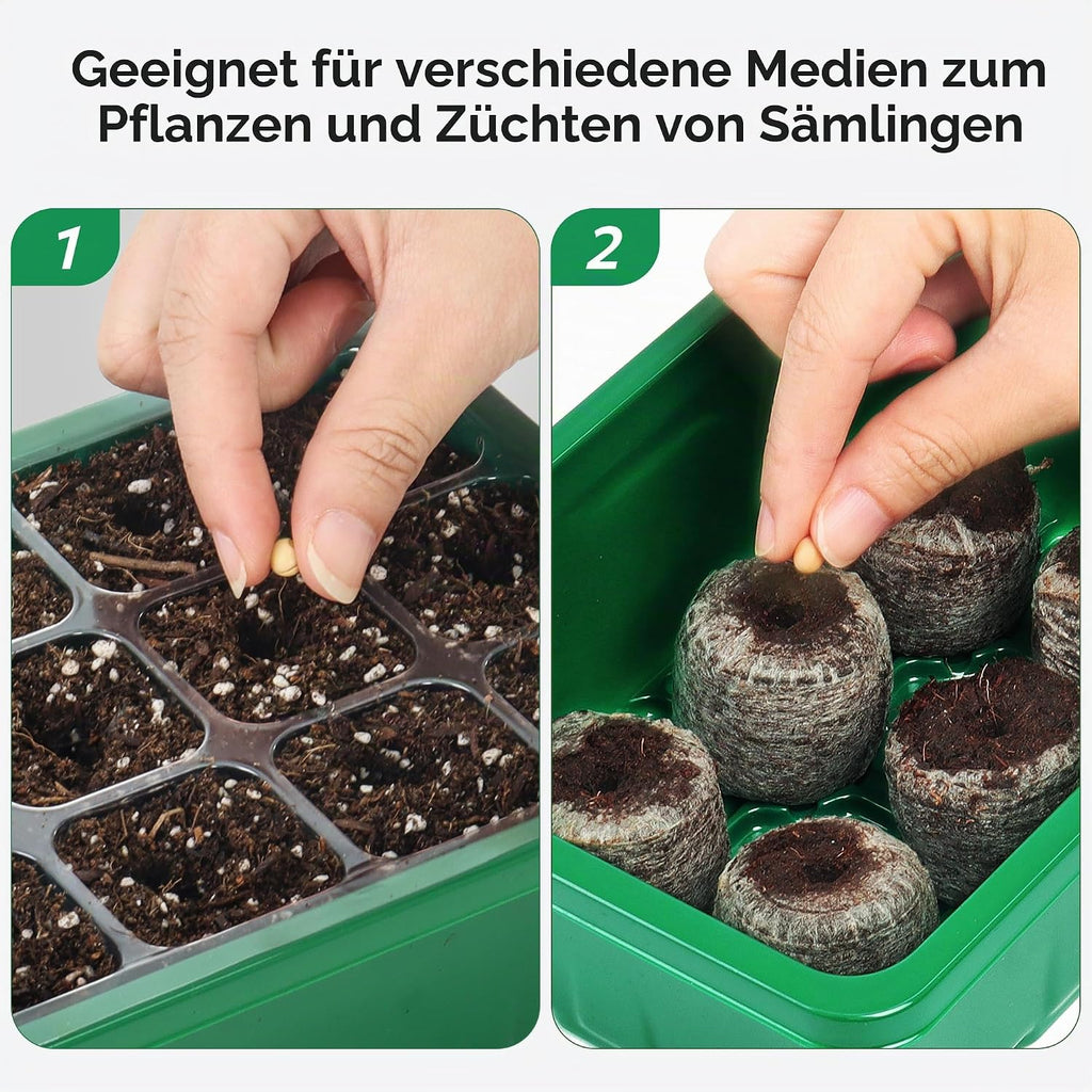 Zimmergewaechshaus 120 Zellen Anzuchtset 10er Set Mini Gewaechshaus Gruen
