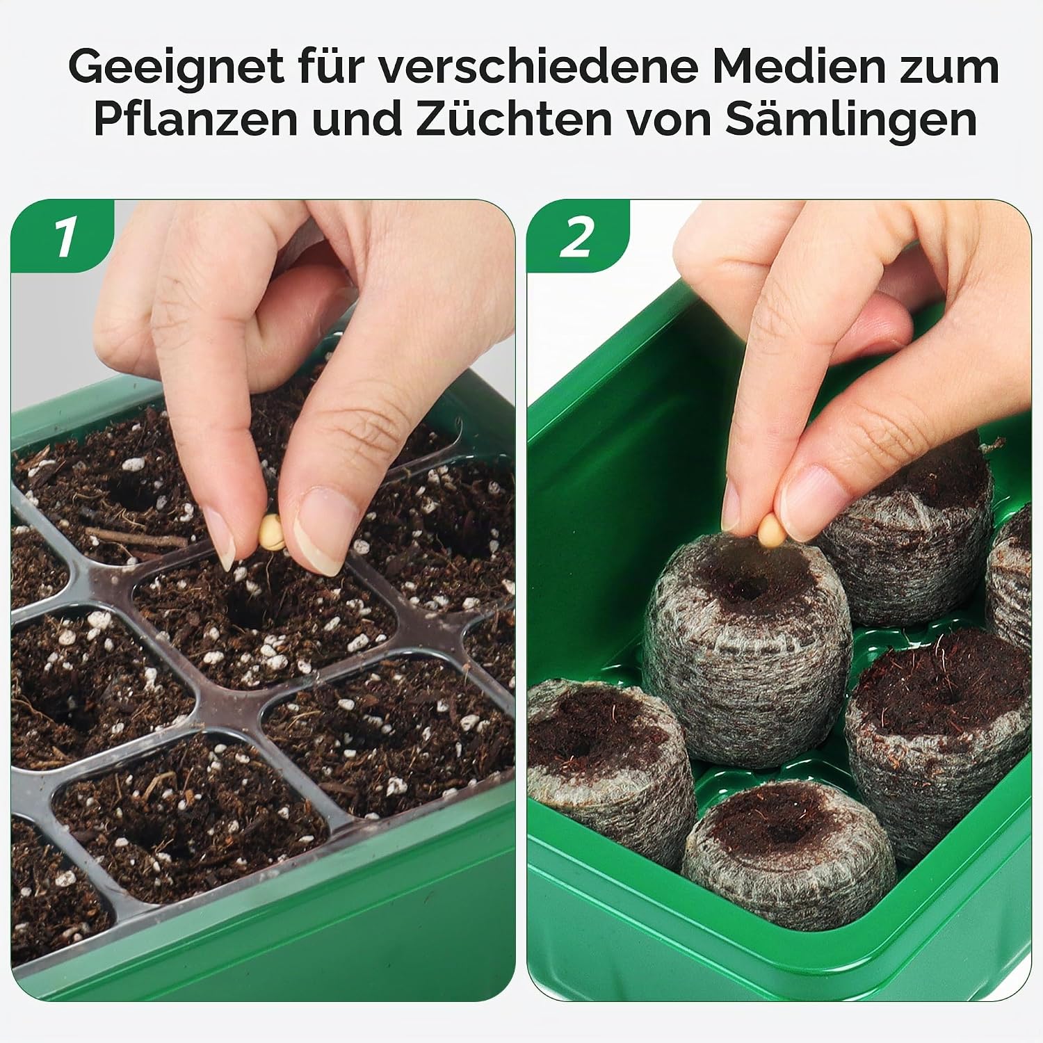 Zimmergewaechshaus 120 Zellen Anzuchtset 10er Set Mini Gewaechshaus Gruen