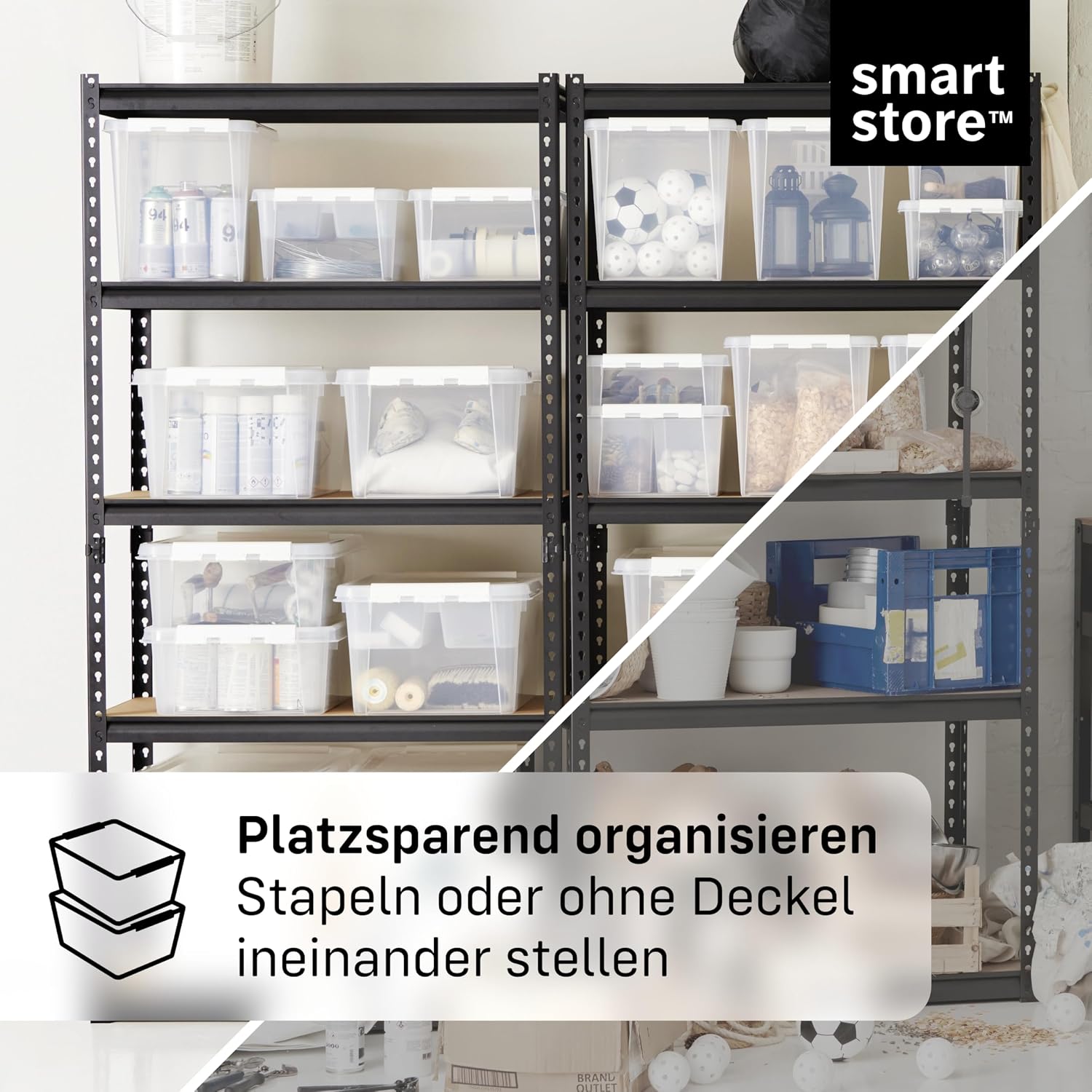 Smartstore Aufbewahrungsbox Classic mit Deckel stapelbar 10er Set