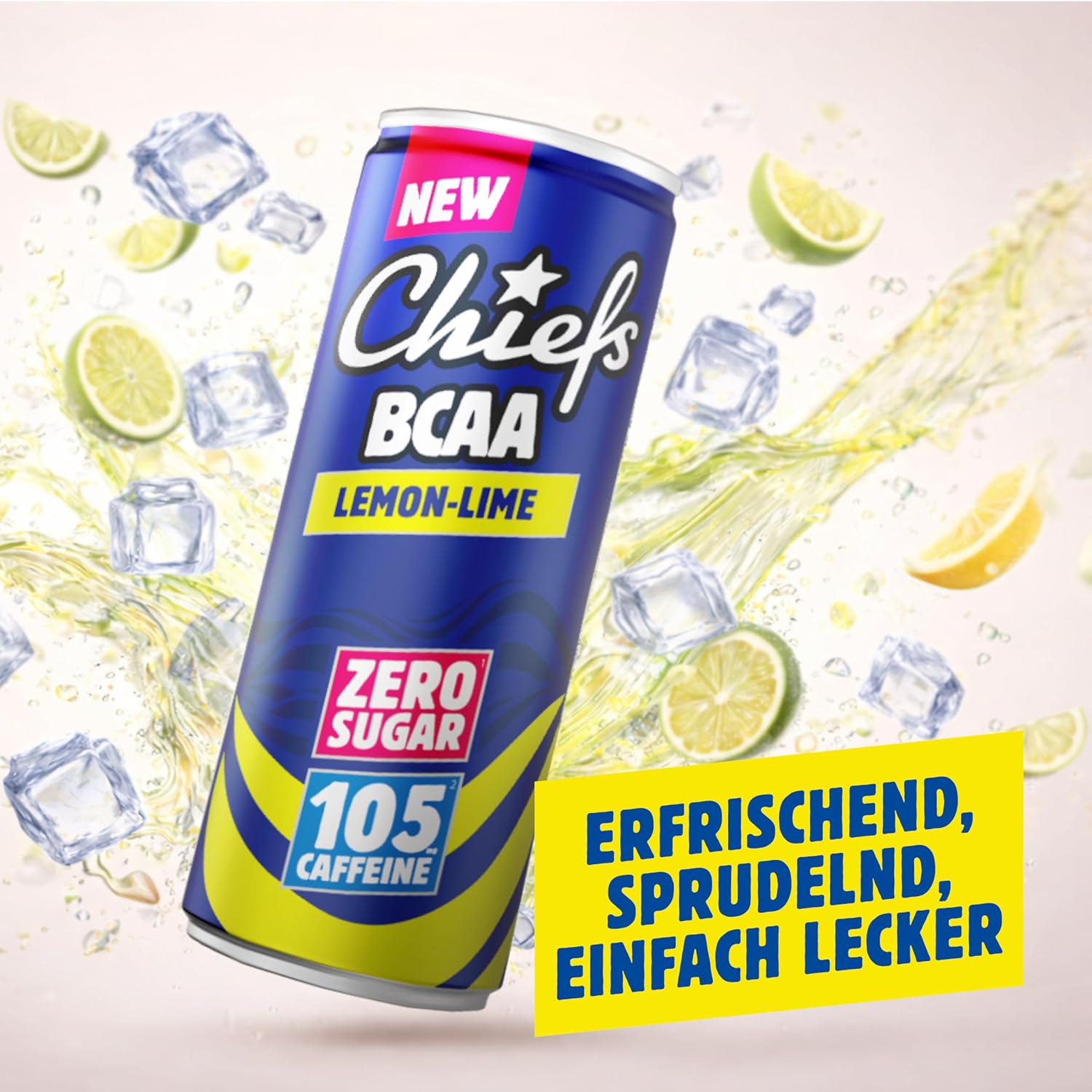 CHIEFS BCAA Energy Drink 24er pack - zuckerfrei - Energy Getraenk mit Koffein, Vi