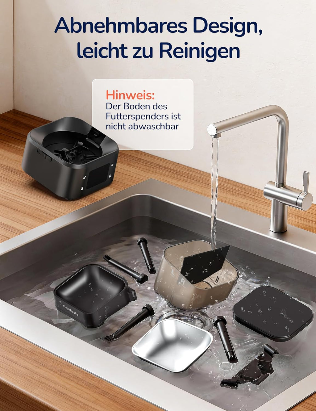 PalNests Futterautomat fuer Katzen und Hunde 4L mit App WLAN und Timer