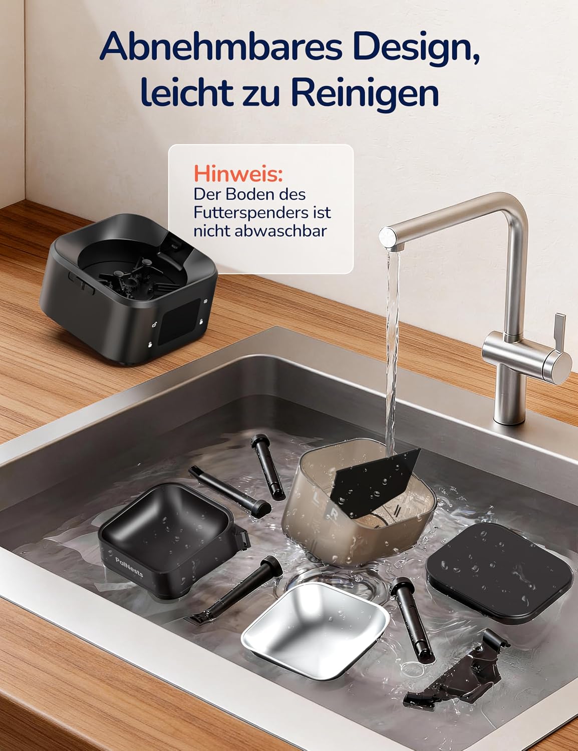 PalNests Futterautomat fuer Katzen und Hunde 4L mit App WLAN und Timer