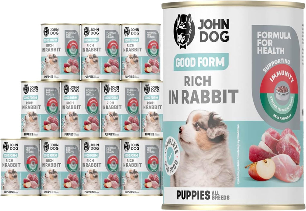 Hundefutter nass Kaninchen getreidefrei 95,7% Fleisch 12x400g verschie